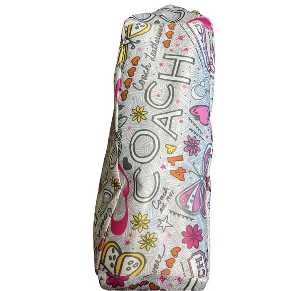 COACH POPPY BANDANA BUTTERFLY XL MULTIFUNCTION TOTE GUC - Picture 3 of 7